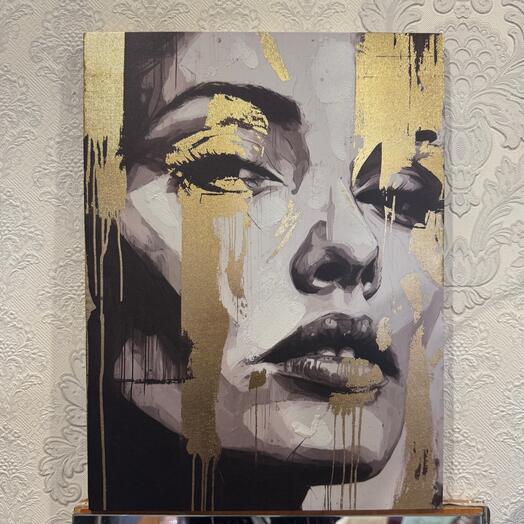 Картина интерьерная с золотом репродукция