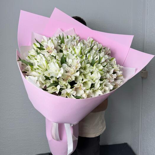 Букет гигант из 27 Альстромерий белых 🌸