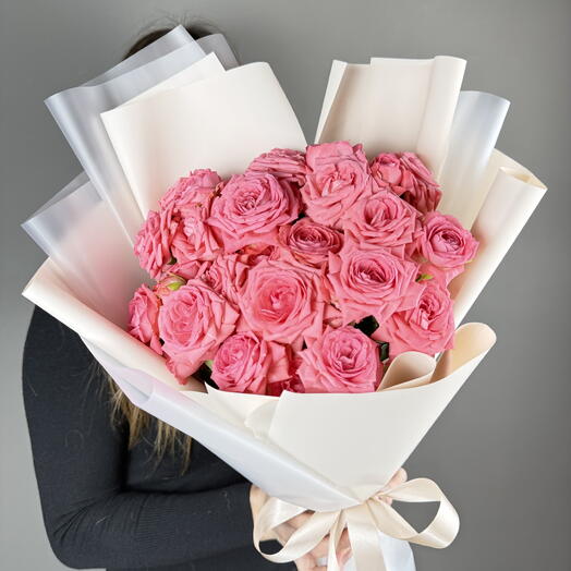 Коралловые кустовые розы (9 шт)