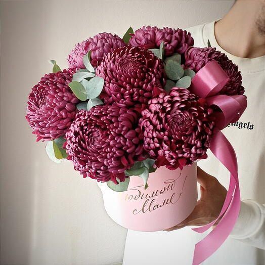 💜Хризантемы с эвкалиптом для мамы