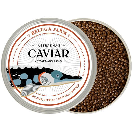 Чёрная икра белуга/стерлядь (традиционный метод) 250 г, ж/