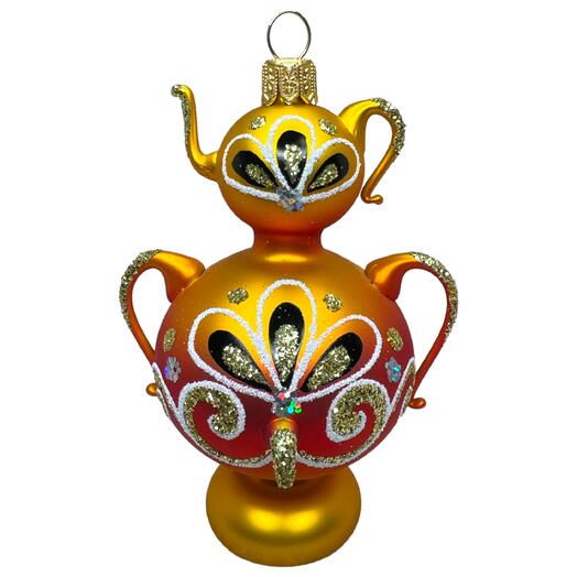 Ёлочная игрушка "Самоварчик Ажурный" (Ёлочка) золотистый