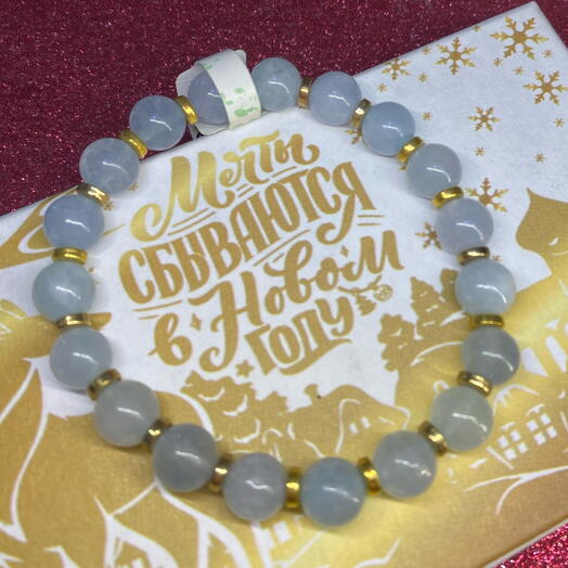 Браслет из натурального камня Аквамарин