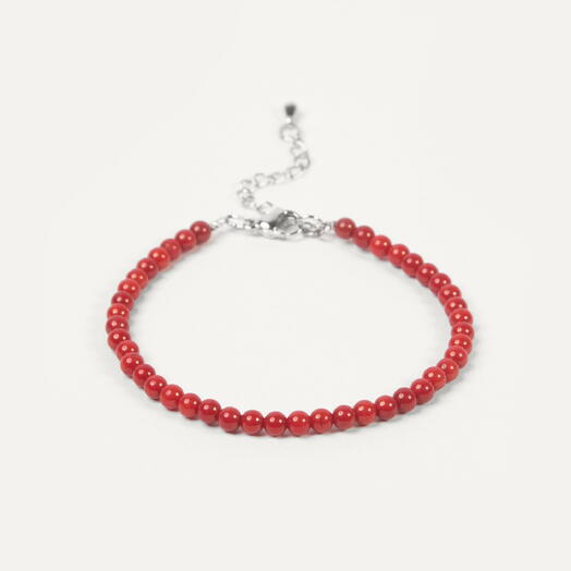 Браслет Рута Розовый коралл Rh+ 17 см (BRA1148)