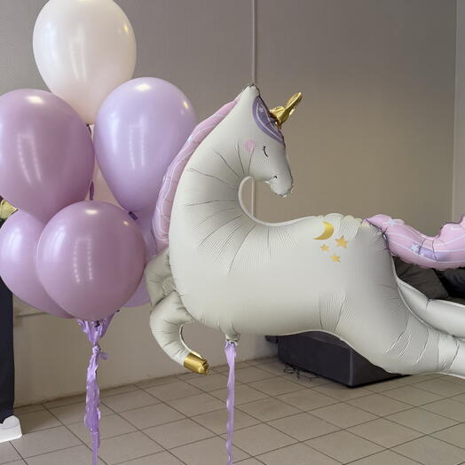 Набор шаров «Единорог + 7 однотонных» 🦄