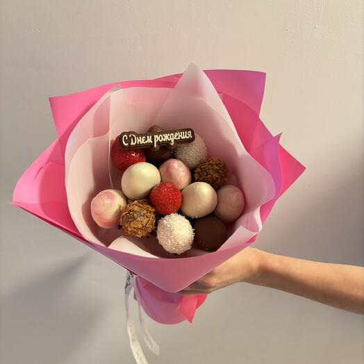 Букет из клубники в шоколаде подарок девушке жене подруге маме на день рождения