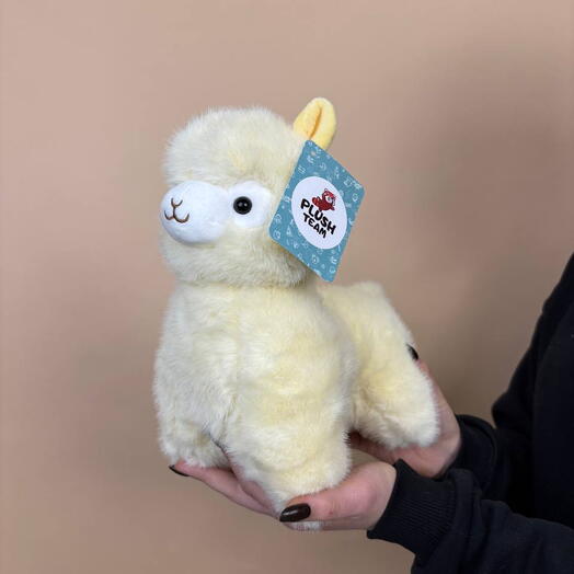 Мягкая игрушка Альпака лимонного цвета