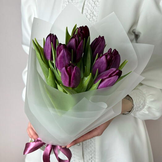 Букет Тюльпанов Фиолетовые 9 шт