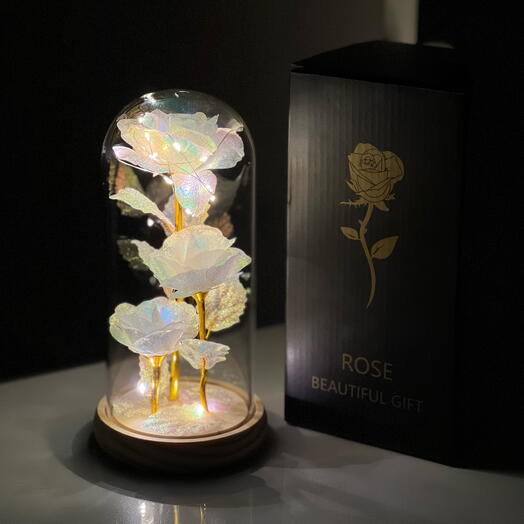 Ночник «Трио из роз» Amber светильник, LED -22 см