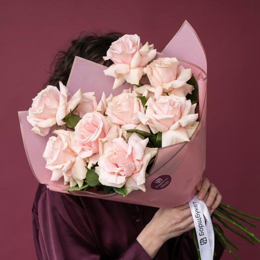 Monobucket - Pink French Pink Mondial Roses 9 pcs 6738