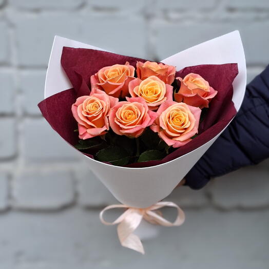 Букет коралловых роз 🧡