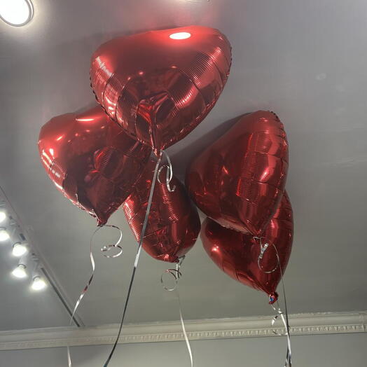 Фольгированые шары Сердце 5 шт