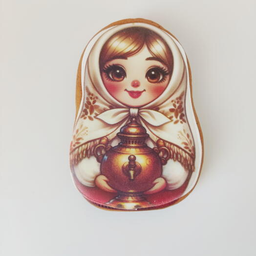 Пряник «Матрёшка с самоваром» для пасхальной корзинки и в подарок