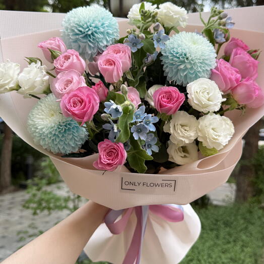 Спрей розы, хризантемы, эустома