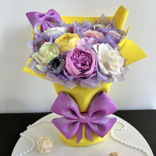 Дофаминовый букет из мыльных цветов