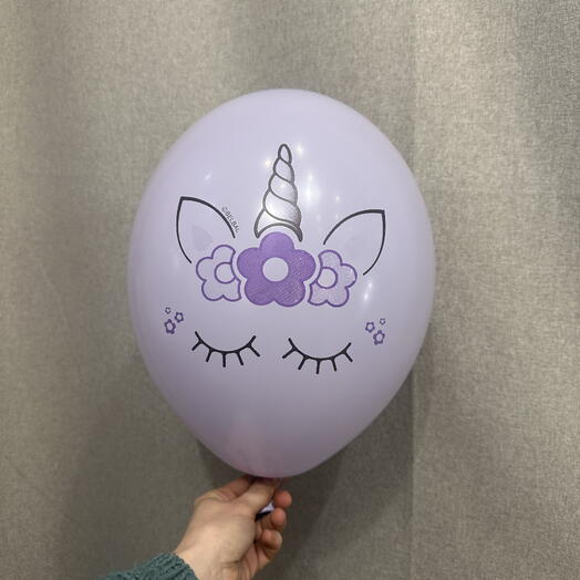 Шар Единорожка сиреневый