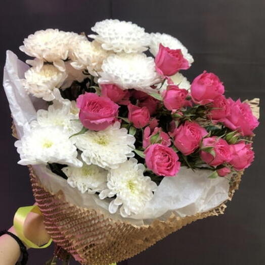 Букет 💐 💕💝 из Хризантем и кустовых роз