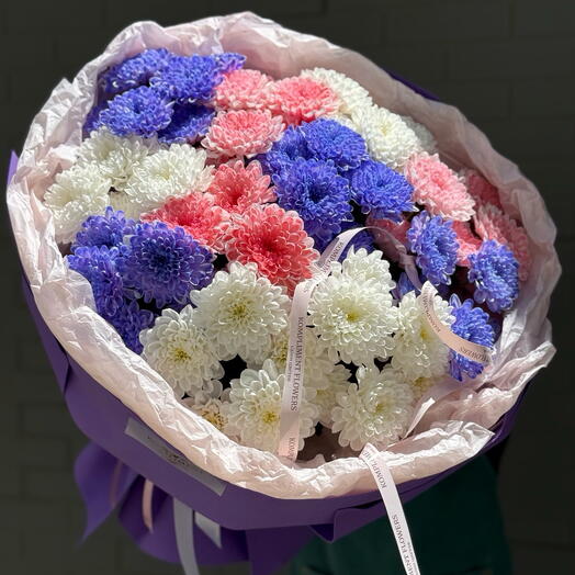 Микс разноцветных хризантем 💟