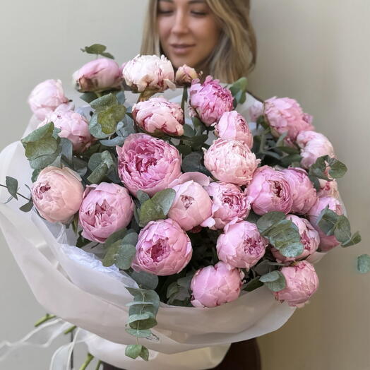 Пионы 25шт розовые