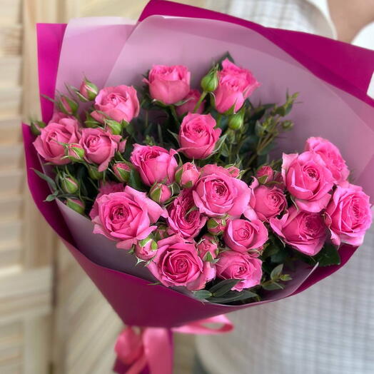 Букет из кустовых роз Пинк Деменшн🌹