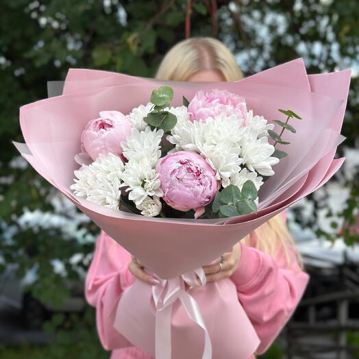 Цветы которые долго простоят - Пионы и ромашка 🎀