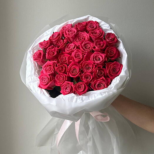 Монобукет из 31 розовой розы