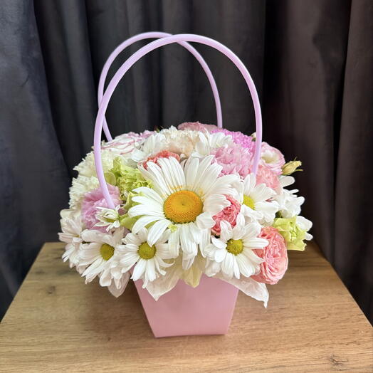 Корзиночка с цветами «ромашка» 🌼
