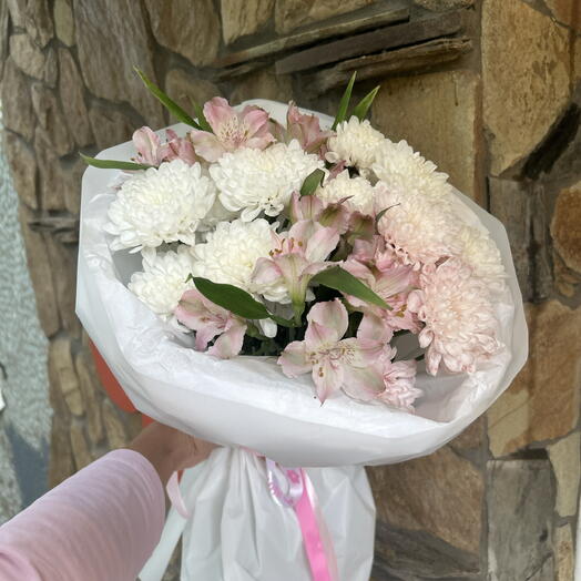 Альстромерия и хризантема🎀🌸🎀
