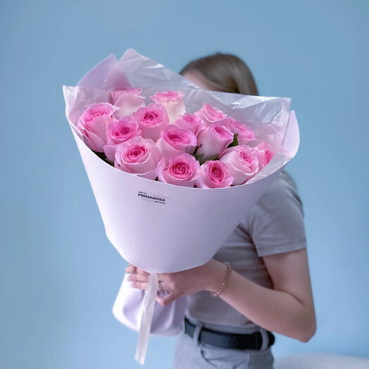 Букет из 15 роз Мондалла «Розовая мечта» 🌸 39657