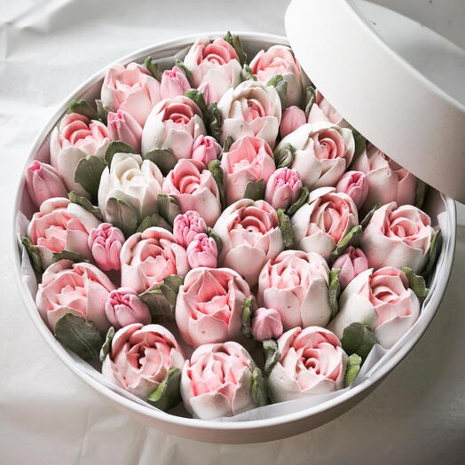 Коробочка зефирных тюльпанов 25см🌷