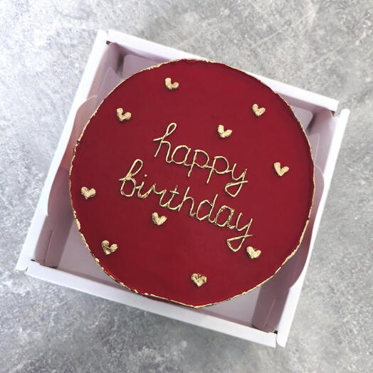 Бенто торт "Happy birthday" с золотом