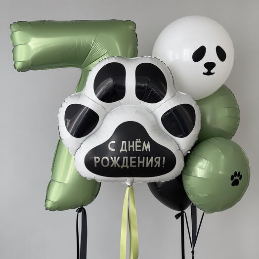 🐼 Набор воздушных шаров «Панда с лапкой»
