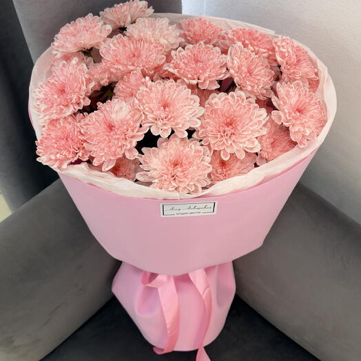 Круглый стиляга «Розовые хризантемы»🌸