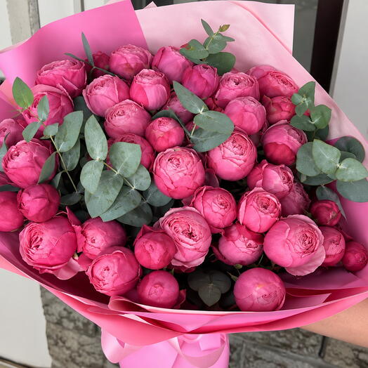 Pink peony sheaped roses 11