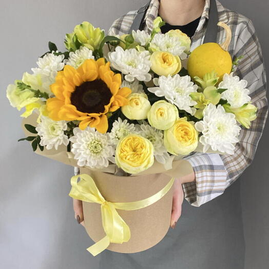 Композиция с осенней тыковкой и подсолнухом 🍂💛
