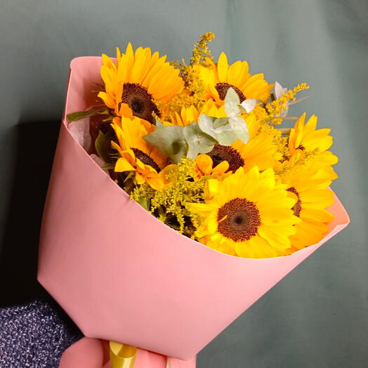 Букет с подсолнухом 🌻