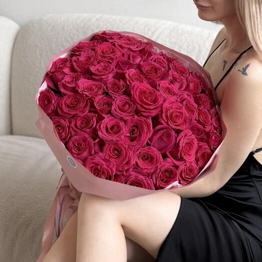 51 розовая эквадорская роза 🌺
