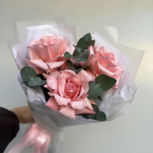 Нежный букет с Французской розой и эвкалиптом💖 Розы Уфа/ розовые розы/ Уфа доставка / цветы Уфа/ цветы доставка Уфа/ Розы