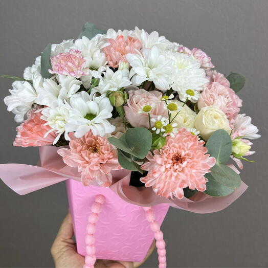 Розовая бусинка, композиция в сумочке. 🌸