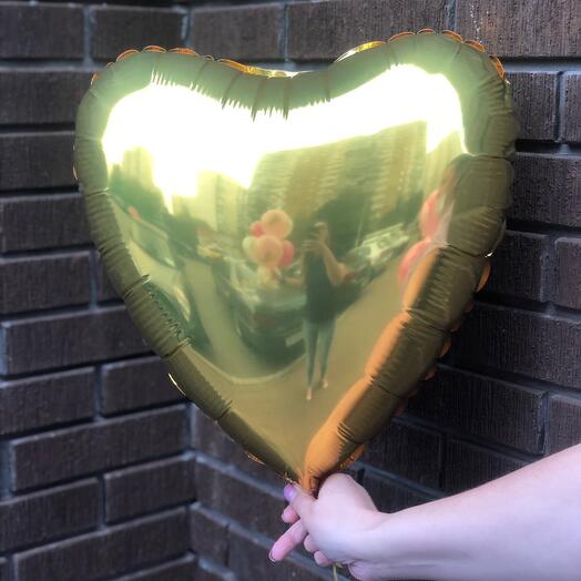 Сердце фольгированное золото