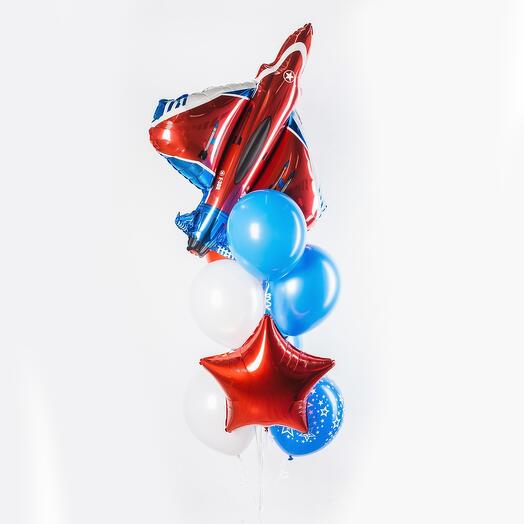 Children's bouquet of helium balloons "Fighter"