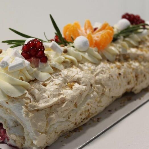 Меренговый рулет (с вишней )