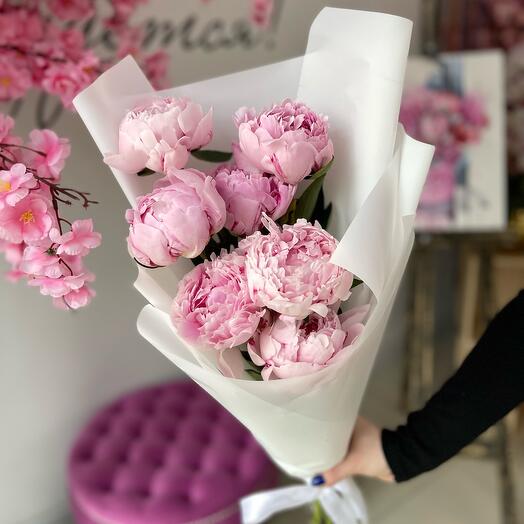 ✅Ramo de peonías rosas Sarah Bernhardt 7 piezas