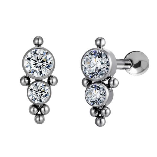 TIT-MBN-004 Пирсинг микроштанга из титана с кристаллами Swarovski