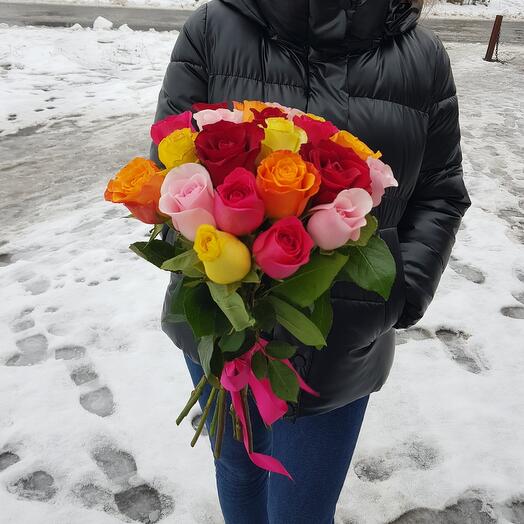 Букет микс из 21 Кенийской розы