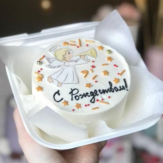 Бенто-торт С рождеством с ангелом