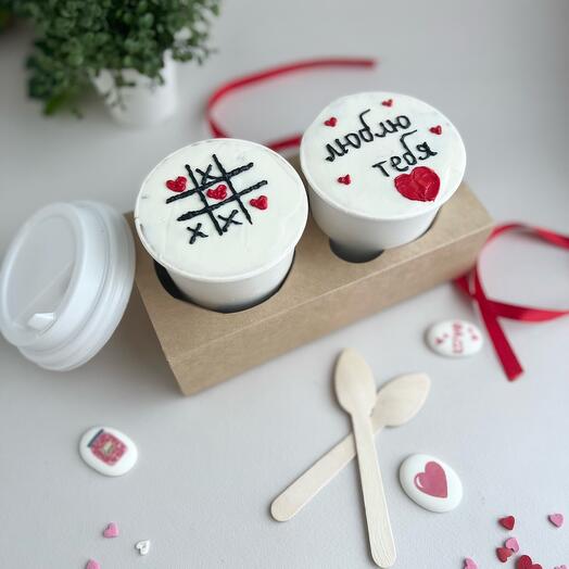 Торт в стаканчике , cake to go, Люблю тебя