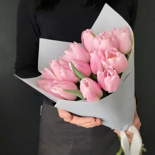 15 розовых Тюльпанов