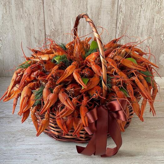 Basket of large crayfish