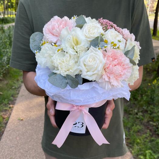 Flowers in a hatbox